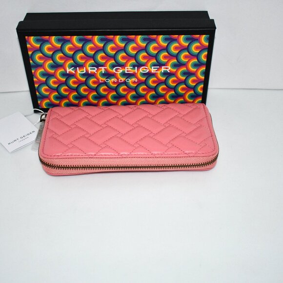 Kurt Geiger London Kensington Zip Around Wallet in Pink #0647057109 NWT - Picture 4 of 5